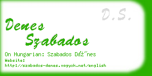 denes szabados business card